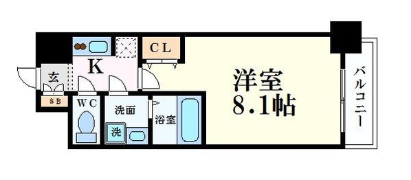 S-RESIDENCE阿波座WESTの物件間取画像